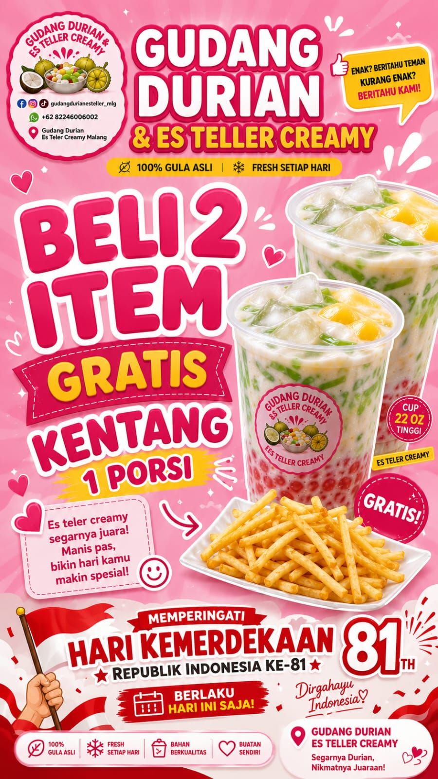 Gudang Durian dan Es Teller Creamy Malang